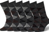 6 Pairs, Argyle, Charcoal (2 Pairs of Each Color Variation)