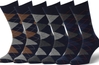 6 Pairs, Argyle, Dark Navy (2 Pairs of Each Color Variation)