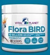 bird birds parrott avian probiotic probiotics scoop scoops highest most servings