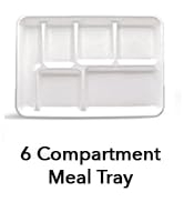 Three Leaf 6 COMPARTMENT BAGASSE TRAY