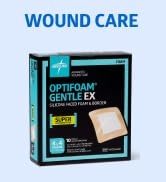 Medline Optifoam Gentle EX Bordered Foam Adhesive Dressing, 4" x 4" Square (10 Count)